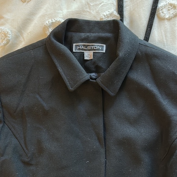 Halston vintage wool black blazer size 10 - Picture 3 of 6